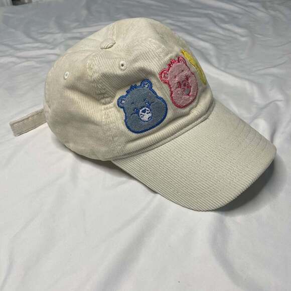 Care Bears Accessories - Care Bears Embroidered Corduroy Dad Hat Adjustable Strap Cream Off-White